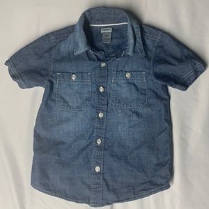 Denim short sleeve button down